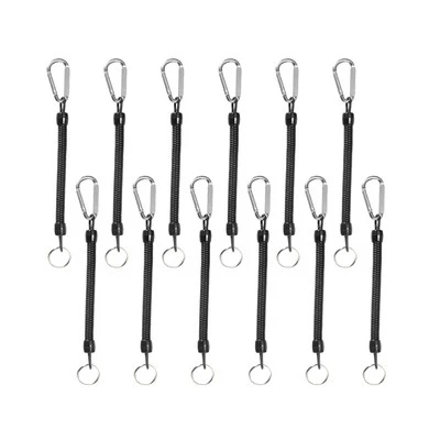 12 Pcs Protection Rope Telescopic Steel Wire Keychain Anti-lost Phone Spring