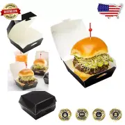 Secure Closure Clamshell Mini Burger Boxes - 100 Pack, Perfect for Appetizers