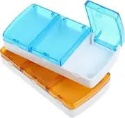 GARVALON 2Pcs Box Portable Medicine Organizer Case Multi Compartment Travel Storage Container for Daily Use Lightweight and Easy to Clean for Home Travel and Outdoor Activities
