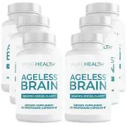 Ageless Brain Memory Supplements, Brain Supplement by PureHealth Research x6