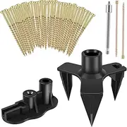55Pcs Squeaky Floor Repair Kit Steel Eliminate Floor Squeak Screws Kit Premium Hidden Deck Fasteners Squeaking Floor Fixing Nails Set for Carpeted Floors Hardwood Floors Fulasun(black)