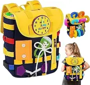 [Generic] Toddler Backpack Busy Board – Interactive Montessori Toy, Lightweight & Portable, Large Capacity, Sensory Learning Travel Toy for Kids, Early Education Activity Bag for Boys & Girls
