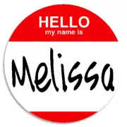 Hello My Name Is Melissa - 3 Pack Circle Stickers 3 Inch - Custom Nametag