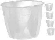 Luxshiny 5pcs Transparent Plastic Measuring Cups for Rice Flour Dairy Accurate Scale Measuring Container for Kitchen Cooking