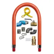 HUOYANSHE-48" Gas Hose Connector Kit with 2 Elbows, 3/4 Quick Disconnect, Gas...