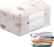 Storage Bags for Clothes, Large Capacity Foldable Storage Bins, Clear Window Zipper Storage Bags with Reinforced Handle Thick Fabric for Comforters, Blankets, Bedding