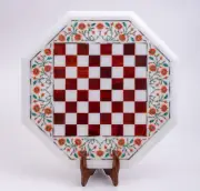 15'' Marble Octagon Chess Table Top with Inlay Art Coffee Table for Home c7