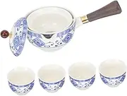 CRILSTYLEO 360° Teapot Cups Chinese Style Tea Set Kungfu Tea Pot for Tea Making Heat Resistant