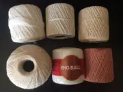 Clarks Big Ball Crochet Thread White, Pink, Ecru-lot of 6, New & Partly Used