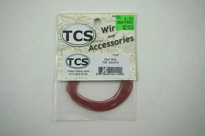 NOS TCS (10 Feet) RED 30 GAUGE WIRE FOR DCC Accessories - 1197