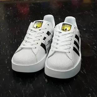 adidas SUPERSTAR BOLD W 金標 厚底 增高 白色 黑色 白黑 皮革 基本款 85折 BA7666