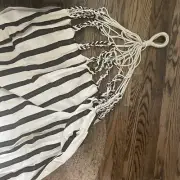 NEW handmade Two Person striped colombian hammock boho Woven Braided Canvas