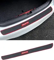 Pincuttee Rear Bumper Protector Guard for Car,Universal Black Rubber Scratch,Resistant Trunk Door Entry Guards,Accessorie Trim Cover Universal（1 Pack,Red Sport