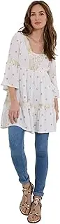 [Joe Browns] Women's Sequin Embroidered Long Sleeve Tunic Shirt