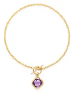 Bloomingdale's Fine Collection Amethyst Clover Bracelet in 14K Yellow Gold