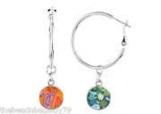 NEW JILZARA Premium Clay Beads CANYON MULTI COLOR Hoop Charm Earrings