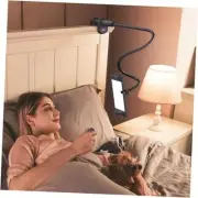 Gooseneck Tablet Holder with Page Turner for Kindle Reading in Bed: Black