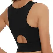 [Beitier] Women's Racerback Sports Bra, High lmpact Workout Top with Removable Padding, Crescent Back Cutout Yoga Bra, Ideal for Gym, Running & Tennis