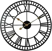 40cm Outdoor Clock Garden Clocks, Retro Roman Numeral Outdoor Wall Clock, Simplicity Iron Art Outdoor Clocks, Battery Operated Silent Outside Clocks -40cm