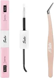 False Eyelash Bond and Seal Non Irritating No Pungent Odor Easy to Remove Lash Adhesive Waterproof Lash Glue for Lash Clusters Strong Hold with Professional False Eyelash Tweezers (Black)