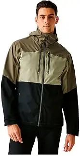 [REGATTA] Mens Maland II Waterproof Jacket (UK Size: L) (Golden Sand/Treetop/Black)