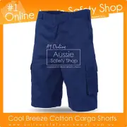 NAVY MIDDLE WEIGHT COOL BREEZE COTTON CARGO WORKEAR SHORTS - AIR EYELETS