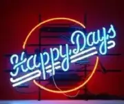 Happy Days Neon Light Sign Glass Bar Club Gift Wall Window Light 19"