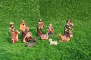 10 Pieces Assorted Crib Nativity Set with Baby Jesus & Holy Family, Resin