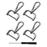 Detachable Snap Hook, 1-1/4 Inch Swivel Clasp for Purse (4 Pack, Black)
