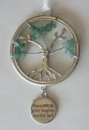 P4 Plant smiles grow laughter harvest love TREE OF LIFE 3D ORNAMENT Ganz green