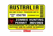STICKER ZOMBIE HUNTING PERMIT FUNNY BUMPER DECAL WINDOW 4WD APOCALYPSE NWO JEEP
