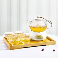 在飛比找ETMall東森購物網優惠-日式耐熱透明杯水果蠟燭花茶壺