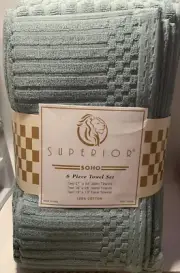 Superior Cotton Highly Absorbent Solid & Checkered Border Towel Set 6️