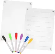 TEHAUX 1 Set Acrylic Message Board Acrylic Dry Erase Blank Magnetic Blank Board Dry Erase Boards Clear Blank Dry Erase Board Acrylic Blank for Fridge Magnetic Reminder Writing Board Plate