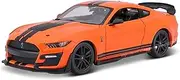 Die-cast 1:24 for Ford 2020 Mustang Shelby GT500 Super Duty Die-Casting Car Model Static Miniature Vehicle Model Collection Miniature Vehicle(GT500 Orange)