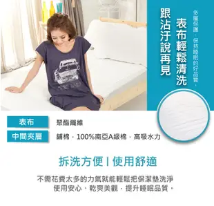 Minis 保潔墊床包式 雙人5*6.2尺 防塵 防污 舒適 透氣 台灣製 (3.2折)