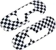 LUMIXE For MINI, Countryman F60 Accessories Car Seat Control Switch Panel Cover,Cooper F60 Decoration, Cooper Sticker Interior Mouldings(Checker)