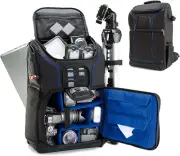 DSLR Camera Backpack Case - 15.6 Inch Laptop Compartment, Padded Custom Dividers