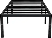 EMODA 18 Inch Twin XL Bed Frames No Box Spring Needed, Heavy Duty XL Twin Metal Platform Bed Frame with Tall Storage Space, Noise Free, Easy Assembly, Black