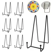 7 Pack 8 Inch Large Plate Stands for Display, Metal Black Plate Holder Displa...