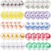 50 Pcs Fun Confetti Balloons Kit,12inch Multicolored Sequins Party Balloons Rich