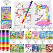 ZMLM 24 Coloring Books for Kids Party Favors with 24 Stacking Crayons Set 26 Gift Bags, Mini Coloring Books for Ages 4-8 Small Activity Books for Birthday Classroom Gifts Goodie Bag Stuffers