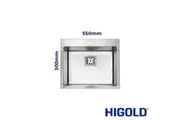 HIGOLD Vante Single Bowl DEEP Kitchen Sink - R10 Corner - SS 304 Stainless Steel - 550mm - Brushed Finish