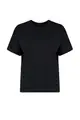 Plus Size Black Knitted Crewneck T-shirt with Print on the Back