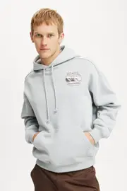 [Cotton On Men] Cotton On Men - Box Fit Graphic Hoodie - Blue haze / monte carlo XL BLUE HAZE / MONTE CARLO