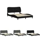 Bed Frame with LED Light Slat Mattress Base Bedstead Bedroom Velvet vidaXL