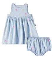 [Stella McCartney Kids] Stella McCartney Kids Baby embroidered dress and bloomers set M 24 blue
