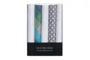 5pc Van Heusen Men's Pocket Hankie Hanky 100% Cotton Handkerchief Set Green Grey