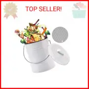 Compost Bin for Kitchen Counter, LALASTAR Small Metal Compost Bin Indoor Kitchen
