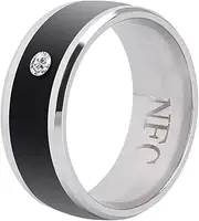 Smart Ring, NFC Multi-Function Smart Rings Magic Wearable Device Universal for Mobile Phone, Connect to the Mobile Phone Function and Sharing of Data (size7)